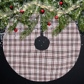 Modernes Kariertes rotes und schwarzes Muster Polyester Weihnachtsbaumdecke