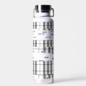 Modernes Kariertes Schwarz und Weiß Trinkflasche (Rückseite)