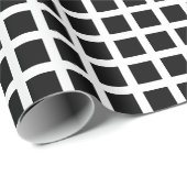 Modernes kariertes, schwarz-weißes Rastermuster Geschenkpapier (Rolleneckpunkt)