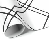 Modernes kariertes Schwarzweiss-Muster Geschenkpapier (Rolleneckpunkt)