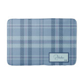 Modernes Kariertes Sky Blue Bath Mat Badematte (Vorderseite)