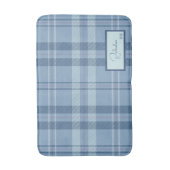 Modernes Kariertes Sky Blue Bath Mat Badematte (Vorderseite Vertikal)
