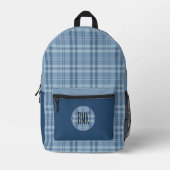 Modernes Kariertes Sky Blue Bedruckter Rucksack (Vorderseite)