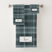 Modernes Kariertes Storm Grau Bath Handtuch Set (Insitu)