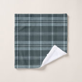 Modernes Kariertes Storm Grau Bath Handtuch Set (Waschlappen)