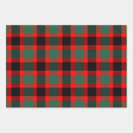 Modernes Kariertes Tartan-Muster Geschenkpapier Set