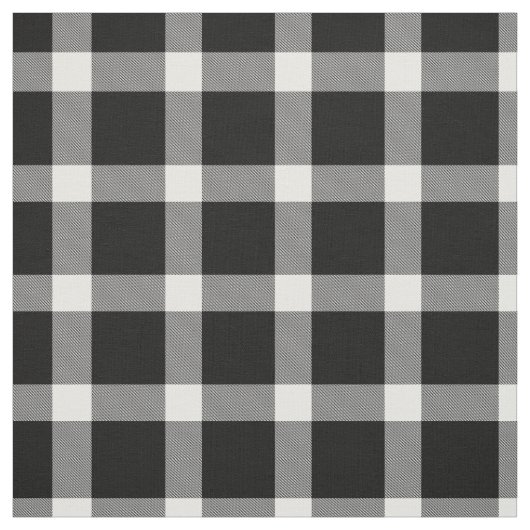 Modernes Kariertes Tartan-Muster in Schwarz und We Stoff (Muster)