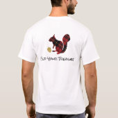 Modernes Kariertes Textureichhörnchen und Acorn T-Shirt (Rückseite)