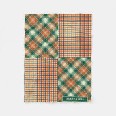 Modernes, Kariertes und geprüftes Muster - Grünes Fleecedecke (Vorderseite)