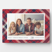 Modernes Kariertes Weihnachts-Custom-Foto Fotoplatte (Vorderseite)