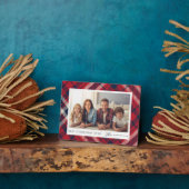 Modernes Kariertes Weihnachts-Custom-Foto Fotoplatte (Seite)