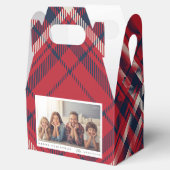 Modernes Kariertes Weihnachts-Custom-Foto Geschenkschachtel (Geöffnet)