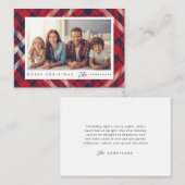 Modernes Kariertes Weihnachts-Custom-Foto Mitteilungskarte (Vorne/Hinten)