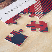Modernes Kariertes Weihnachts-Custom-Foto Puzzle (Seite)