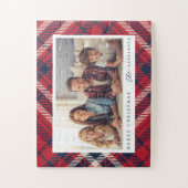 Modernes Kariertes Weihnachts-Custom-Foto Puzzle (Vertikal)