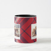 Modernes Kariertes Weihnachts-Custom-Foto Tasse (Zentrum)