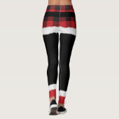 Modernes Kariertes Weihnachtskostüm Niedlich Weihn Leggings (Rückseite)