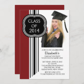 Modernes kastanienbraunes schwarzes einladung (Vorne/Hinten)