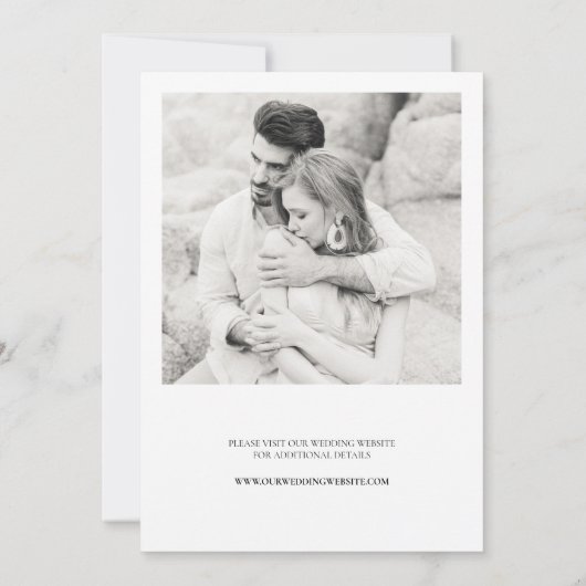 Modernes katholisches Foto B&W Cross Wedding Einladung (Rückseite)