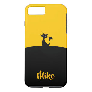 Modernes Katzen-Haustier-schwarze u. gelbe Case-Mate iPhone Hülle