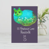 Modernes Katzenkatzen-Party Einladung (Stehend Vorderseite)