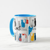 Modernes Katzenkollage Tasse (Vorderseite Links)