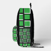 Modernes Kelly Green & Black Geometric Backpack Bedruckter Rucksack (Rechts)