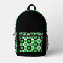 Modernes Kelly Green & Black Geometric Backpack
