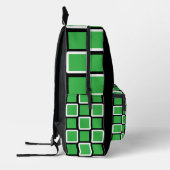 Modernes Kelly Green & Black Geometric Backpack Bedruckter Rucksack (Links)