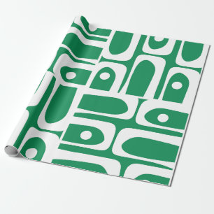 Modernes Kelly Green Piquet Muster aus dem Mittela Geschenkpapier