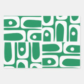 Modernes Kelly Green Piquet Muster aus dem Mittela Geschenkpapier Set (Vorderseite 3)