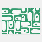 Modernes Kelly Green Piquet Muster aus dem Mittela Geschenkpapier Set (Vorderseite 2)