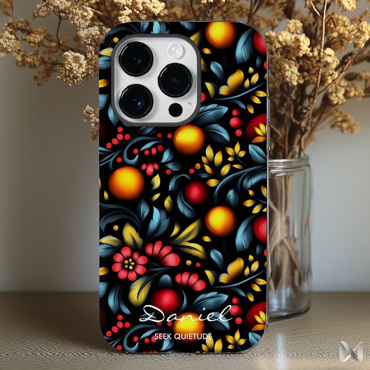 Modernes Khokhloma Floral mit einer lebendigen Dre Case-Mate iPhone Hülle