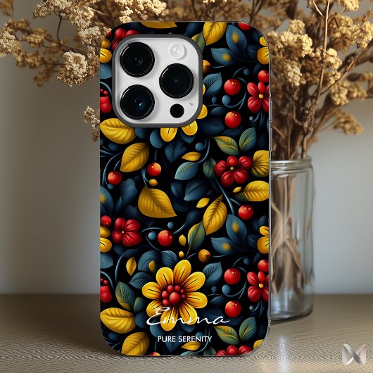 Modernes Khokhloma floral Pattern - kühl und elega Case-Mate iPhone Hülle