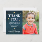 Modernes Kids Foto Weltraumstars Danke Karte (Vorderseite)