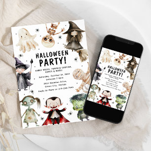 Modernes Kids-Halloween-Party Einladung