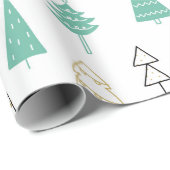 Modernes Kiefer-WeihnachtsPastellPackpapier Geschenkpapier (Rolleneckpunkt)