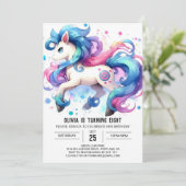 Modernes Kinderpferd Einladung (Stehend Vorderseite)