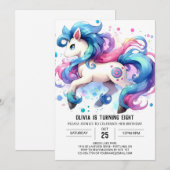 Modernes Kinderpferd Einladung (Vorne/Hinten)