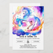 Modernes Kinderpony zum Geburtstag Einladung (Vorne/Hinten)