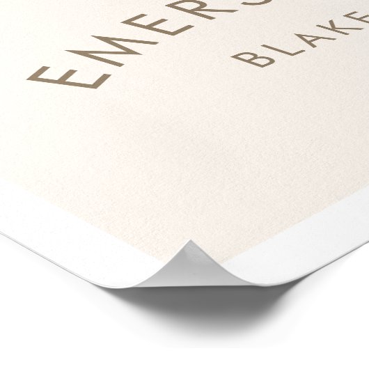 Modernes Kinderzimmer mit Minimalistischem Babynam Poster (Ecke)