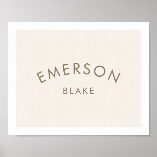 Modernes Kinderzimmer mit Minimalistischem Babynam Poster (Vorne)