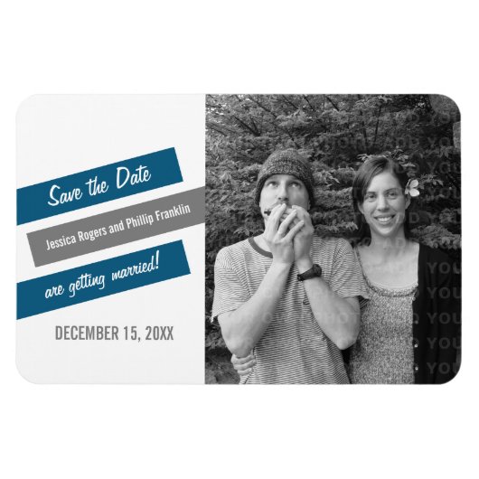Modernes Klant speichert das Date Magnet (blau/gra (Horizontal)