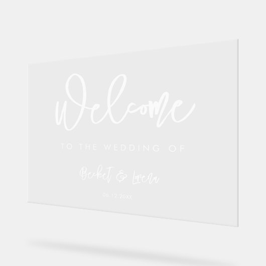 Modernes, klares Begrüßungszeichen Acrylschild (Winkel)