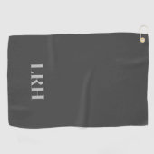 Modernes klassisches Anfangsmonogramm Schwarz Grau Golfhandtuch (Horizontal)