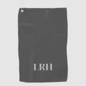 Modernes klassisches Anfangsmonogramm Schwarz Grau Golfhandtuch (Vorderseite)