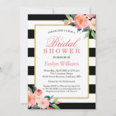 Modernes klassisches Black Stripes Brautparty Einladung (Vorderseite)