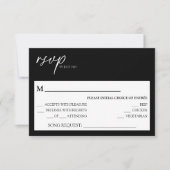 Modernes klassisches Black Wedding Song Request UA RSVP Karte (Vorderseite)