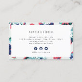 Modernes Klassisches Blau abstrakt Blumen beruflic Visitenkarte (Rückseite)