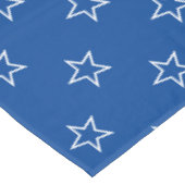 Modernes klassisches Blau-Weiß-Sternenmuster Tischdecke (Schrägansicht)
